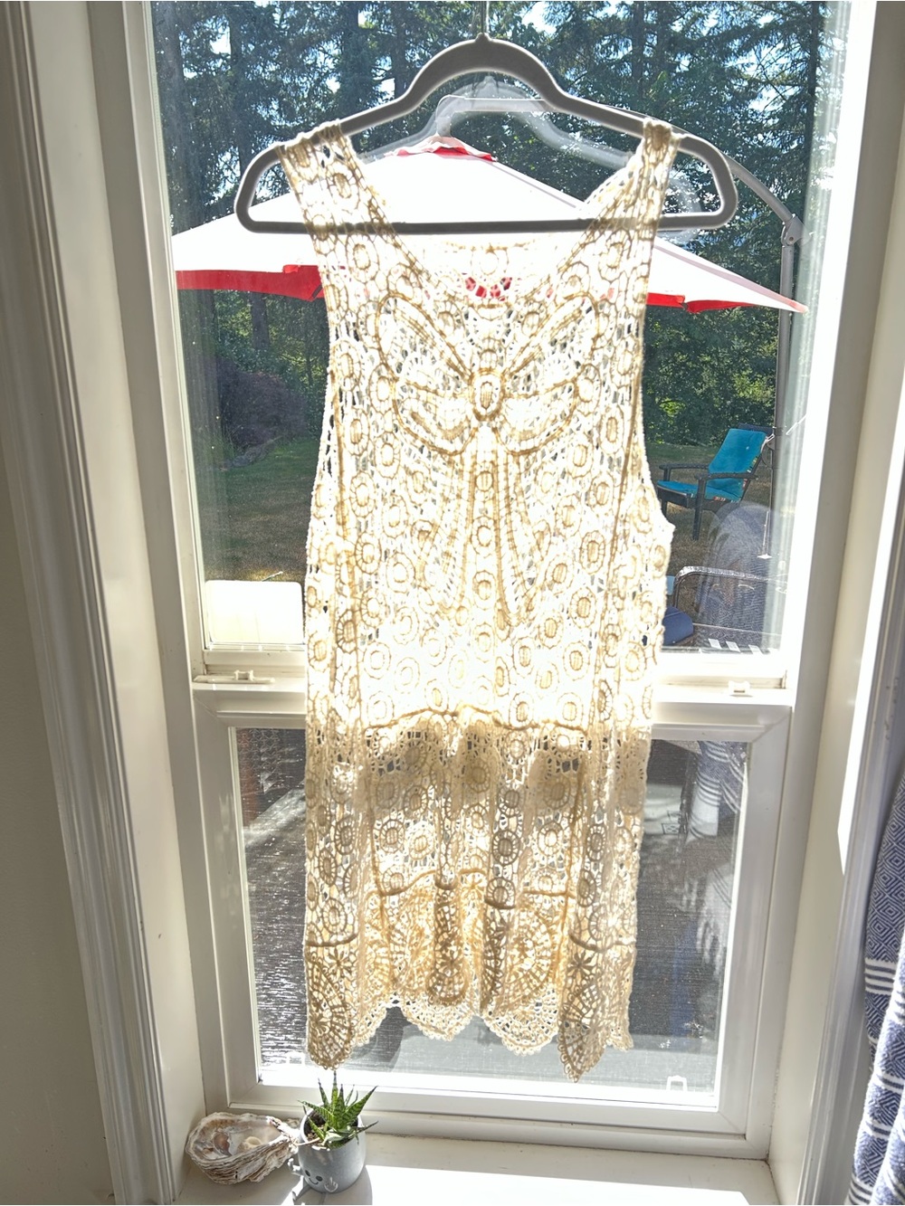 Crochet Beach top cover up angel pool side bathing suite tunic coastal Festival